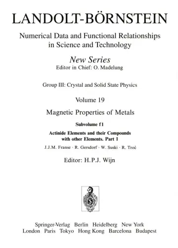Cover of Actinide Elements and their Compounds with other Elements