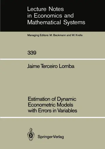 Cover of Estimation of Dynamic Econometric Models with Errors in Variables