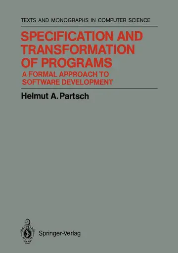 Cover of Specification and Transformation of Programs