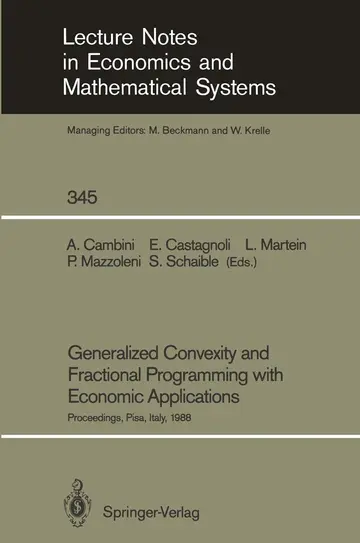 Cover of Generalized Convexity and Fractional Programming with Economic Applications