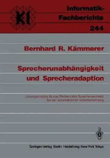 Cover of Sprecherunabhängigkeit Und Sprecheradaption