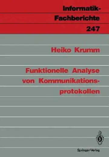 Cover of Funktionelle Analyse Von Kommunikationsprotokollen