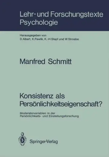 Cover of Konsistenz ALS Persönlichkeitseigenschaft?