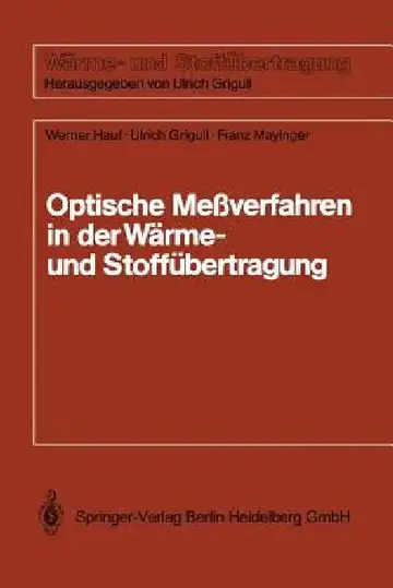 Cover of Optische Meßverfahren Der Wärme- Und Stoffäbertragung
