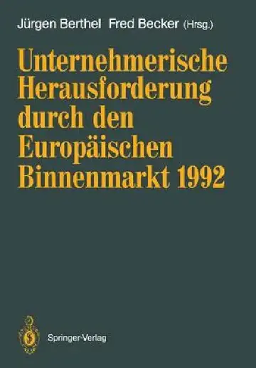 Cover of Unternehmerische Herausforderung Durch Den Europäischen Binnenmarkt 1992