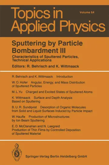 Cover of Sputtering by Particle Bombardment