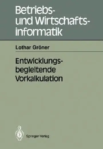 Cover of Entwicklungsbegleitende Vorkalkulation