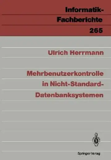 Cover of Mehrbenutzerkontrolle in Nicht-Standard-Datenbanksystemen
