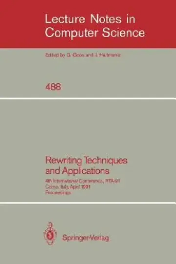 Cover of Rewriting Techniques and Applications