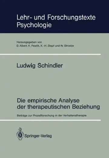 Cover of Die Empirische Analyse Der Therapeutischen Beziehung