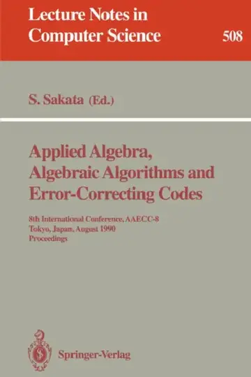Cover of Applied Algebra, Algebraic Algorithms and Error-Correcting Codes