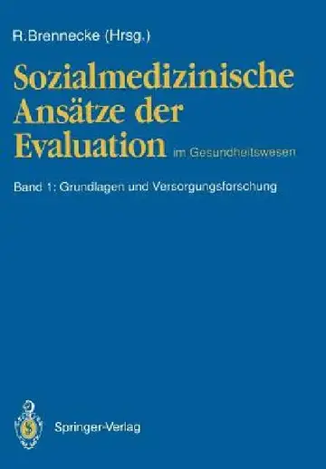 Cover of Sozialmedizinische Ansätze Der Evaluation Im Gesundheitswesen