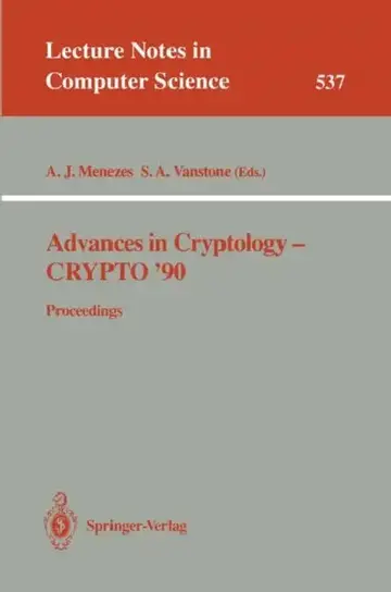 Cover of Advances in Cryptology - Crypto '90
