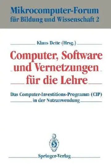 Cover of Computer, Software Und Vernetzungen Für Die Lehre