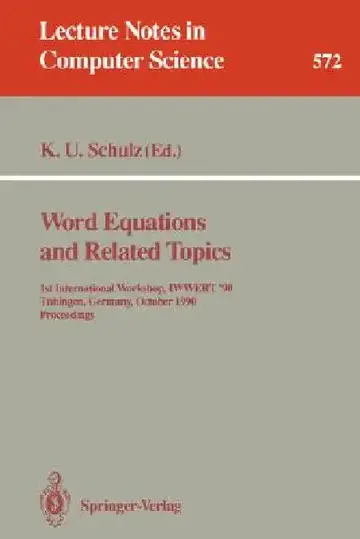 Cover of Word Equations and Related Topics