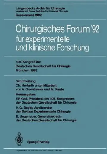 Cover of Chirurgisches Forum '92 Für Experimentelle Und Klinische Forschung