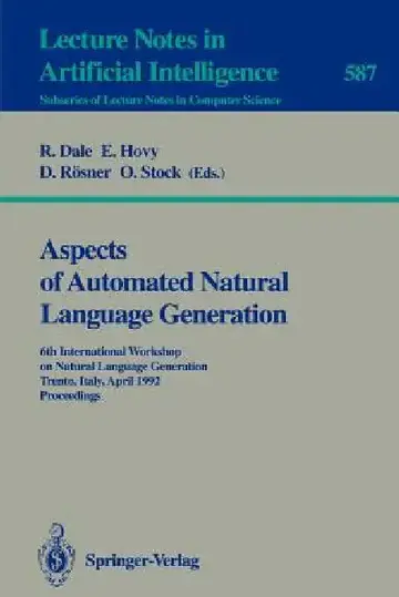 Cover of Aspects of Automated Natural Language Generation