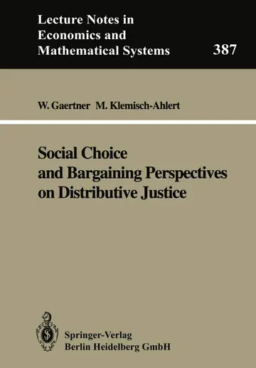 Cover of Social Choice and Bargaining Perspectives on Distributive Justice