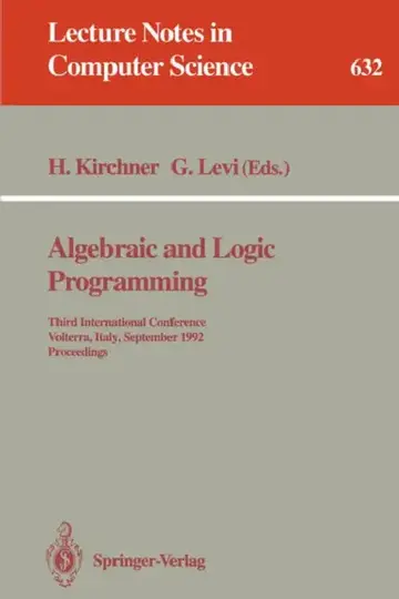 Cover of Algebraic and Logic Programming