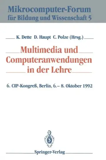 Cover of Multimedia Und Computeranwendungen in Der Lehre