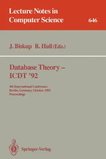 Cover of Database Theory - Icdt '92