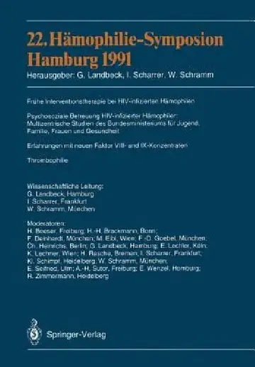 Cover of 22. Hämophilie-Symposion Hamburg 1991