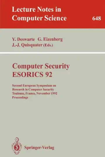 Cover of Computer Security - Esorics 92