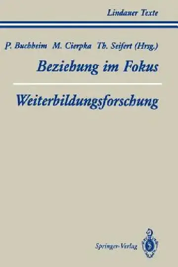 Cover of Teil 1 Beziehung Im Fokus Teil 2 Weiterbildungsforschung