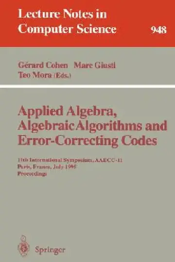 Cover of Applied Algebra, Algebraic Algorithms and Error-Correcting Codes