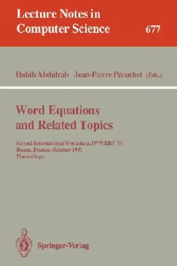 Cover of Word Equations and Related Topics