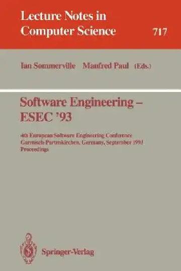 Cover of Software Engineering - Esec '93