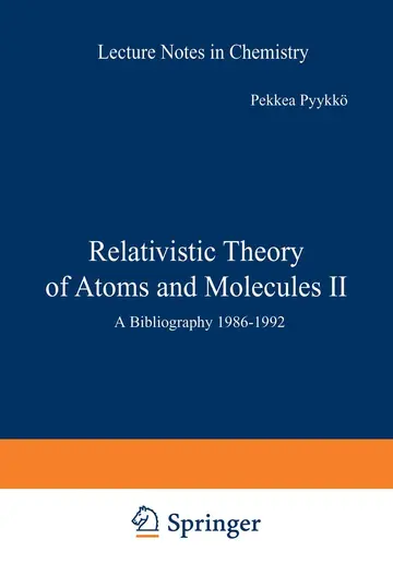 Cover of Relativistic Theory of Atoms and Molecules II