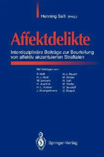 Cover of Affektdelikte