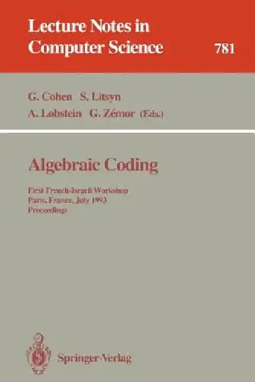 Cover of Algebraic Coding