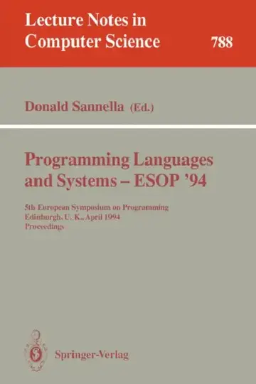 Cover of Programming Languages and Systems - ESOP '94