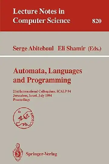 Cover of Automata, Languages, and Programming