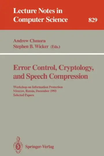 Cover of Error Control, Cryptology, and Speech Compression