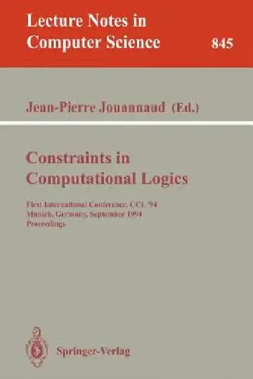 Cover of Constraints in Computational Logics