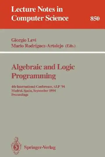 Cover of Algebraic and Logic Programming