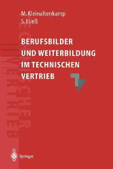 Cover of Berufsbilder Und Weiterbildungsbedarf Im Technischen Vertrieb