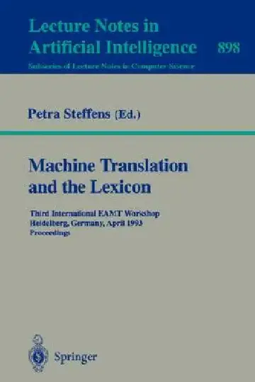 Cover of Machine Translation and the Lexicon