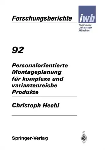 Cover of Personalorientierte Montageplanung Für Komplexe Und Variantenreiche Produkte