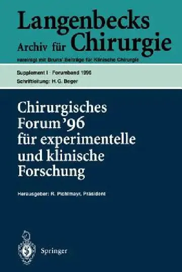 Cover of Chirurgisches Forum '96 Fur Experimentelle Und Klinische Forschung