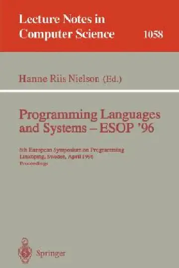 Cover of Programming Languages and Systems - ESOP '96