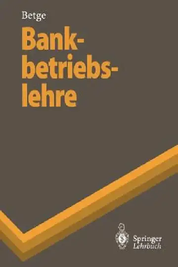 Cover of Bankbetriebslehre