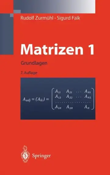 Cover of Matrizen Und Ihre Anwendungen 1