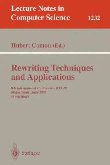 Cover of Rewriting Techniques and Applications