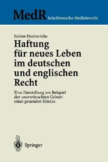 Cover of Haftung Für Neues Leben Im Deutschen Und Englischen Recht