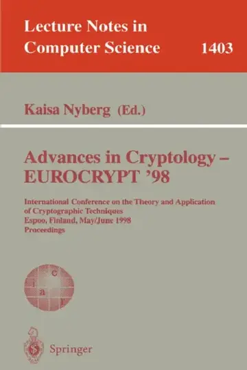Cover of Advances in Cryptology - Eurocrypt '98