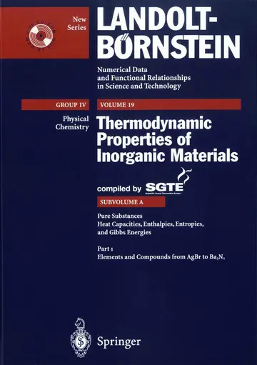 Cover of Elements and Compounds from AgBr to Ba3N2